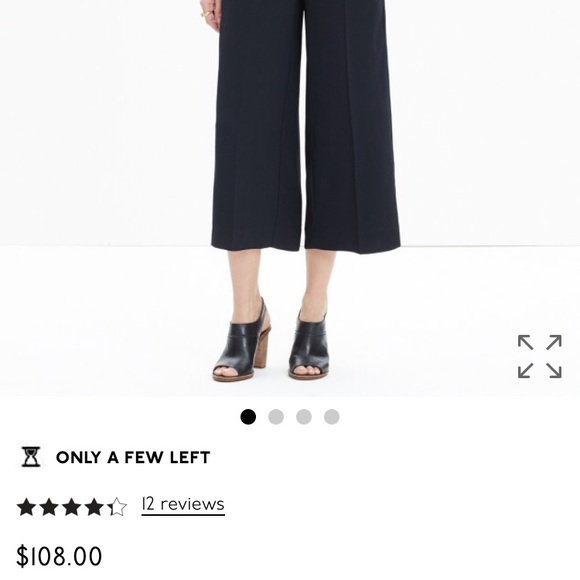NWT Madewell Stockton Wide Leg Crop Pants Culottes - Picture 3 of 6